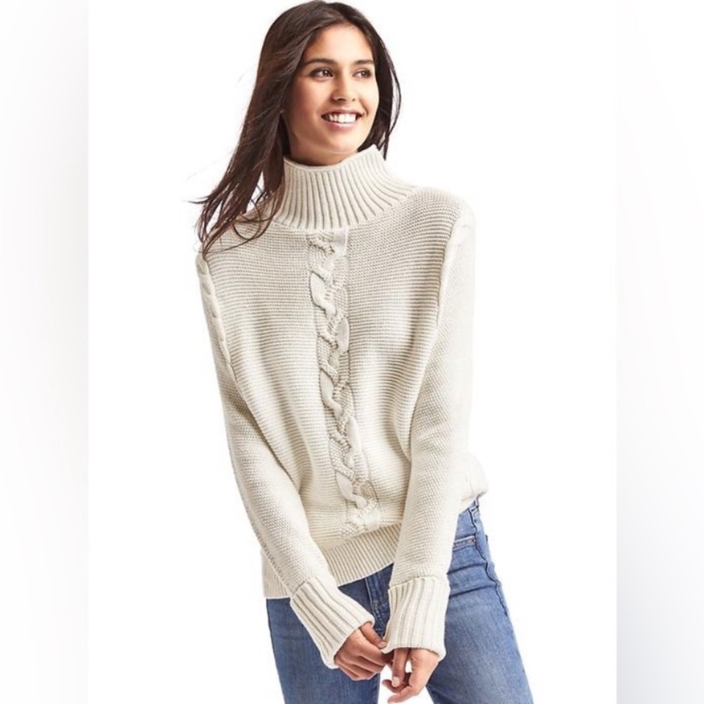 GAP Cable Knit Mock Neck Sweater
